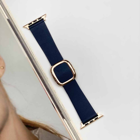 Кожаный ремешок Modern Buckle Leather для Apple Watch 38/40/41mm Gold/Midnight blue Кожаный ремешок Modern Buckle Leather для Apple Watch 38/40/41mm Gold/Midnight blue
